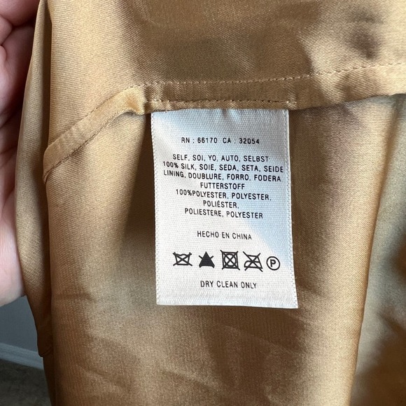 Meadow Rue Spring Silk Dress Womens 6 Yellow Floral Blouson Ruffle Anthropologie - Picture 8 of 9